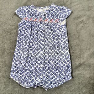 Carter’s Baby Girl Blue Pattern Summer Romper - 18 Months